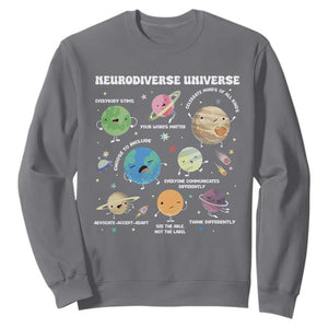 Neurodiverse Universe Sweatshirt Autism Awareness ASD ADHD Neurodiversity Sped Teacher TS02 Charcoal Print Your Wear