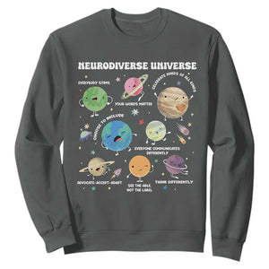 Neurodiverse Universe Sweatshirt Autism Awareness ASD ADHD Neurodiversity Sped Teacher TS02 Dark Heather Print Your Wear