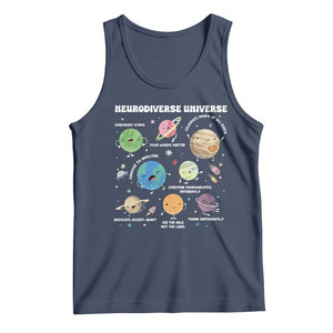 Neurodiverse Universe Tank Top Autism Awareness ASD ADHD Neurodiversity Sped Teacher TS02 Navy Print Your Wear