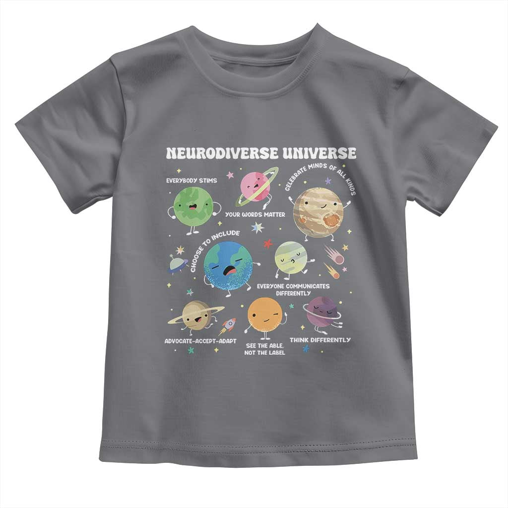 Neurodiverse Universe Toddler T Shirt Autism Awareness ASD ADHD Neurodiversity Sped Teacher TS02 Charcoal Print Your Wear