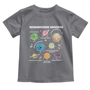 Neurodiverse Universe Toddler T Shirt Autism Awareness ASD ADHD Neurodiversity Sped Teacher TS02 Charcoal Print Your Wear