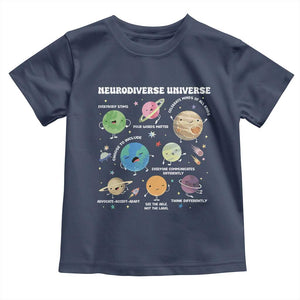 Neurodiverse Universe Toddler T Shirt Autism Awareness ASD ADHD Neurodiversity Sped Teacher TS02 Navy Print Your Wear