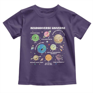 Neurodiverse Universe Toddler T Shirt Autism Awareness ASD ADHD Neurodiversity Sped Teacher TS02 Purple Print Your Wear
