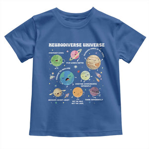 Neurodiverse Universe Toddler T Shirt Autism Awareness ASD ADHD Neurodiversity Sped Teacher TS02 Royal Blue Print Your Wear