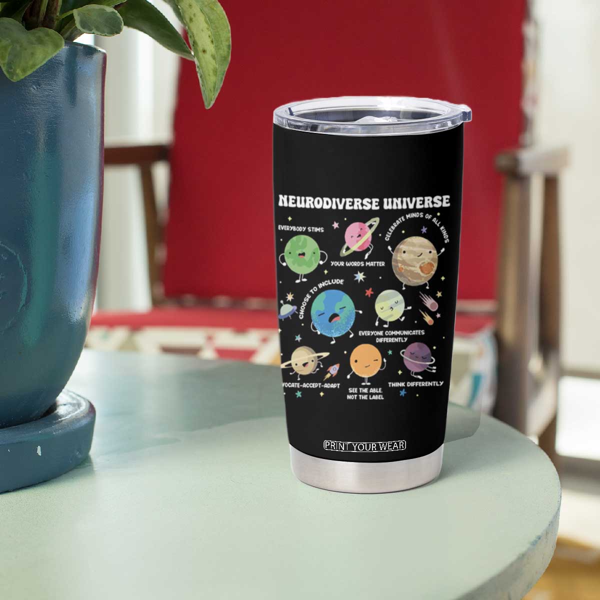 Neurodiverse Universe Tumbler Cup Autism Awareness ASD ADHD Neurodiversity Sped Teacher TS02 Print Your Wear