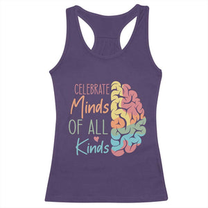 Embrace Neurodiversity Racerback Tank Top Celebrate Minds of All Kinds Teacher ASD TS02 Purple Print Your Wear