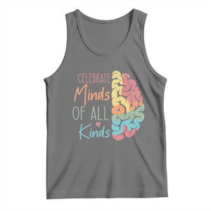 Embrace Neurodiversity Tank Top Celebrate Minds of All Kinds Teacher ASD TS02 Black Heather Print Your Wear