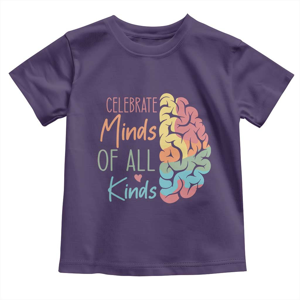 Embrace Neurodiversity Toddler T Shirt Celebrate Minds of All Kinds Teacher ASD TS02 Purple Print Your Wear