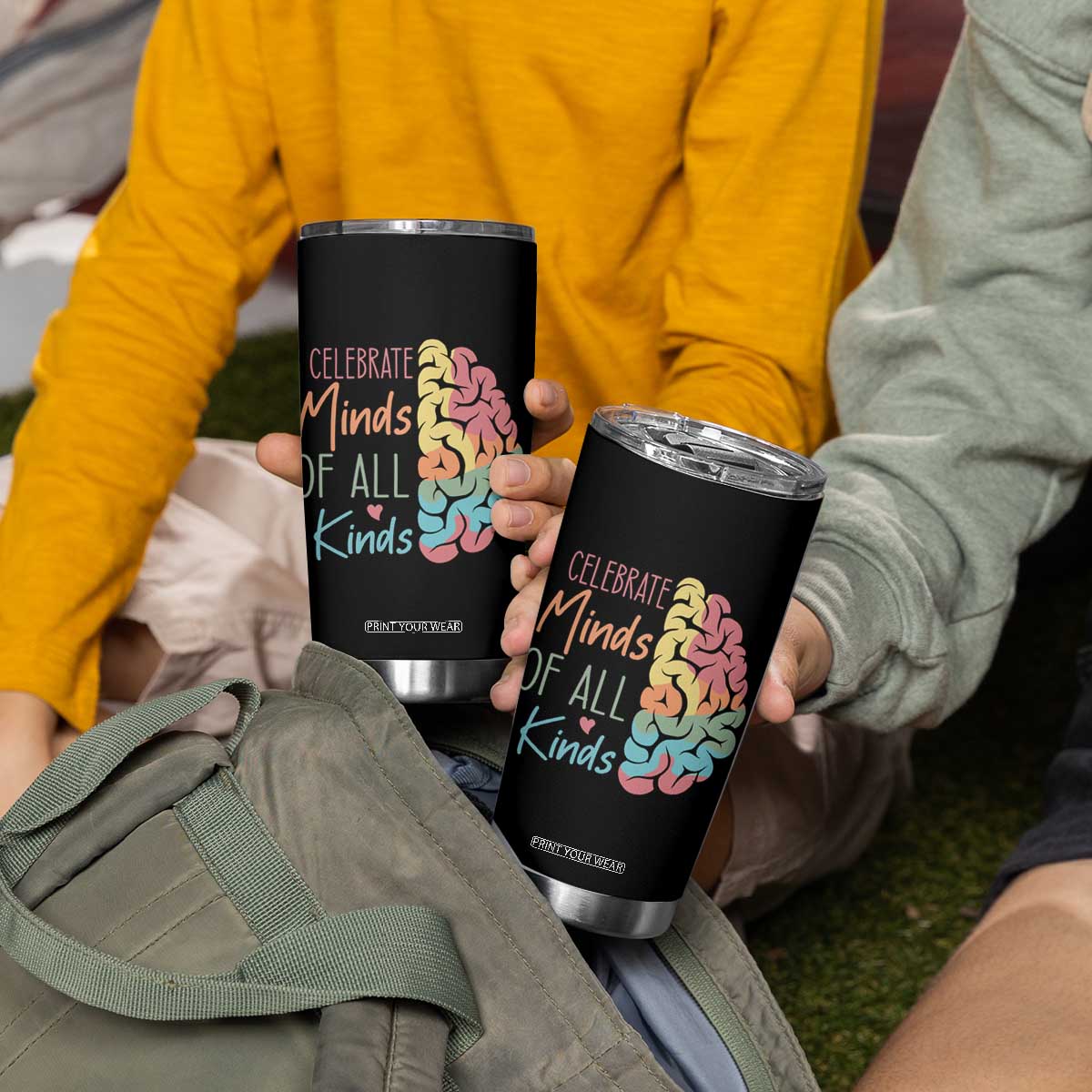 Embrace Neurodiversity Tumbler Cup Celebrate Minds of All Kinds Teacher ASD TS02 Print Your Wear