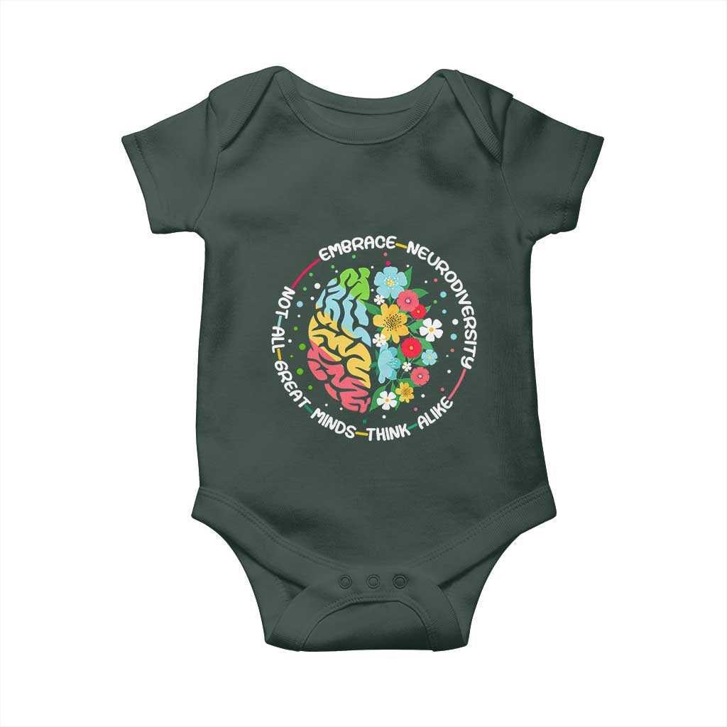 Embrace Neurodiversity Baby Onesie Neurodiverse Brain Autism Awareness ADHD Autistic TS02 Print Your Wear
