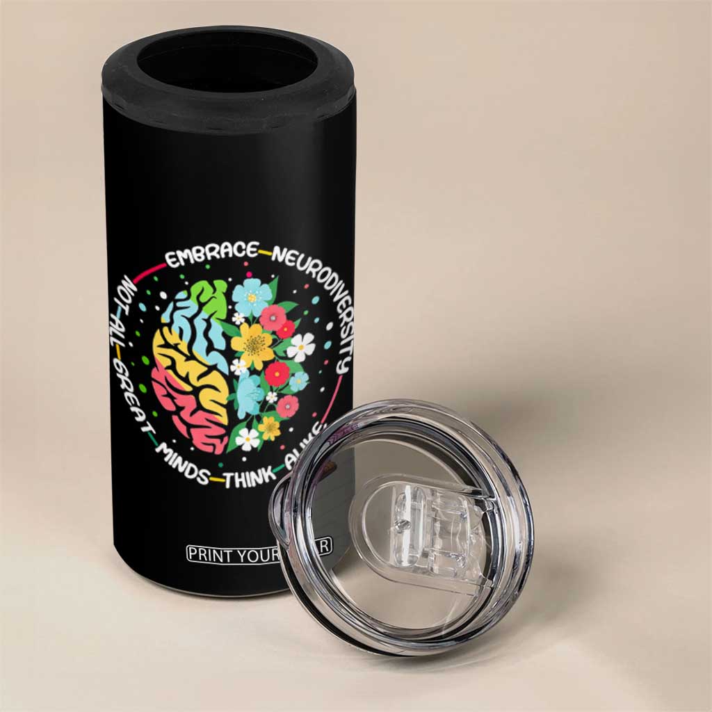 Embrace Neurodiversity 4 in 1 Can Cooler Tumbler Neurodiverse Brain Autism Awareness ADHD Autistic TS02 Print Your Wear