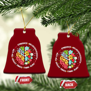 Embrace Neurodiversity Ceramic Ornament Neurodiverse Brain Autism Awareness ADHD Autistic TS02 Print Your Wear