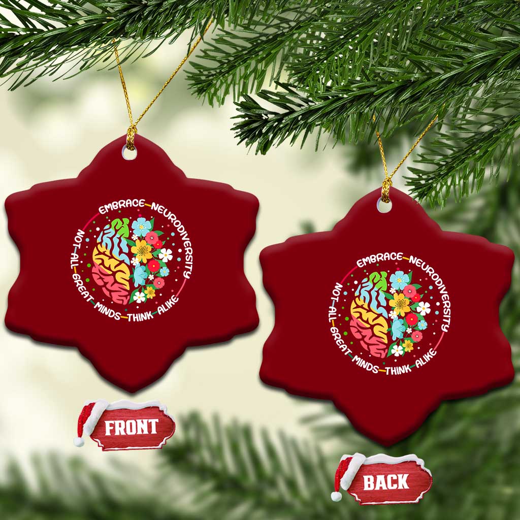 Embrace Neurodiversity Ceramic Ornament Neurodiverse Brain Autism Awareness ADHD Autistic TS02 Print Your Wear