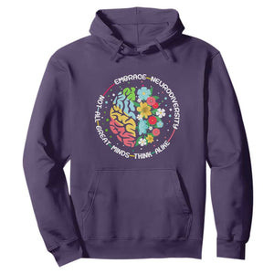 Embrace Neurodiversity Hoodie Neurodiverse Brain Autism Awareness ADHD Autistic TS02 Purple Print Your Wear