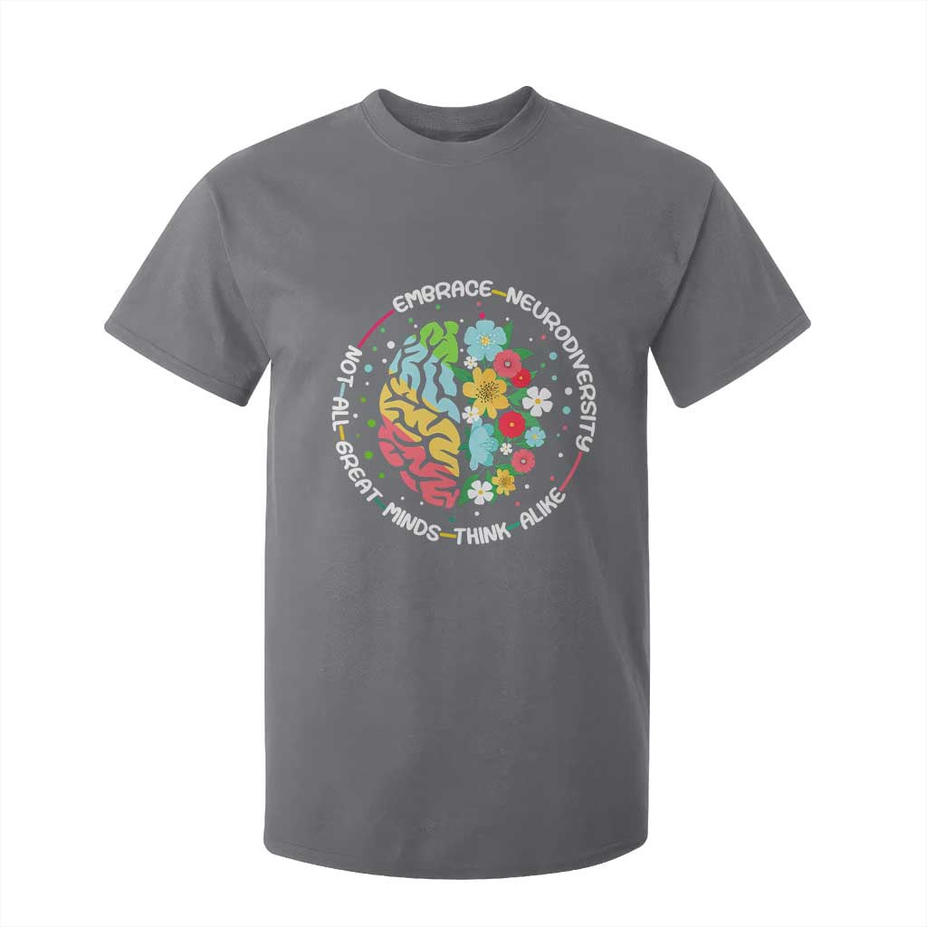 Embrace Neurodiversity T Shirt For Kid Neurodiverse Brain Autism Awareness ADHD Autistic TS02 Charcoal Print Your Wear