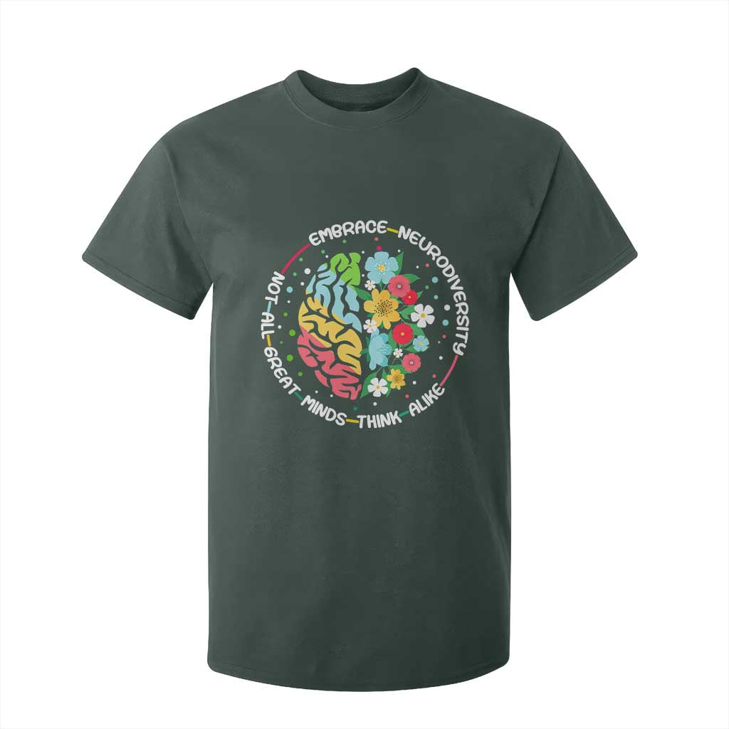 Embrace Neurodiversity T Shirt For Kid Neurodiverse Brain Autism Awareness ADHD Autistic TS02 Dark Forest Green Print Your Wear