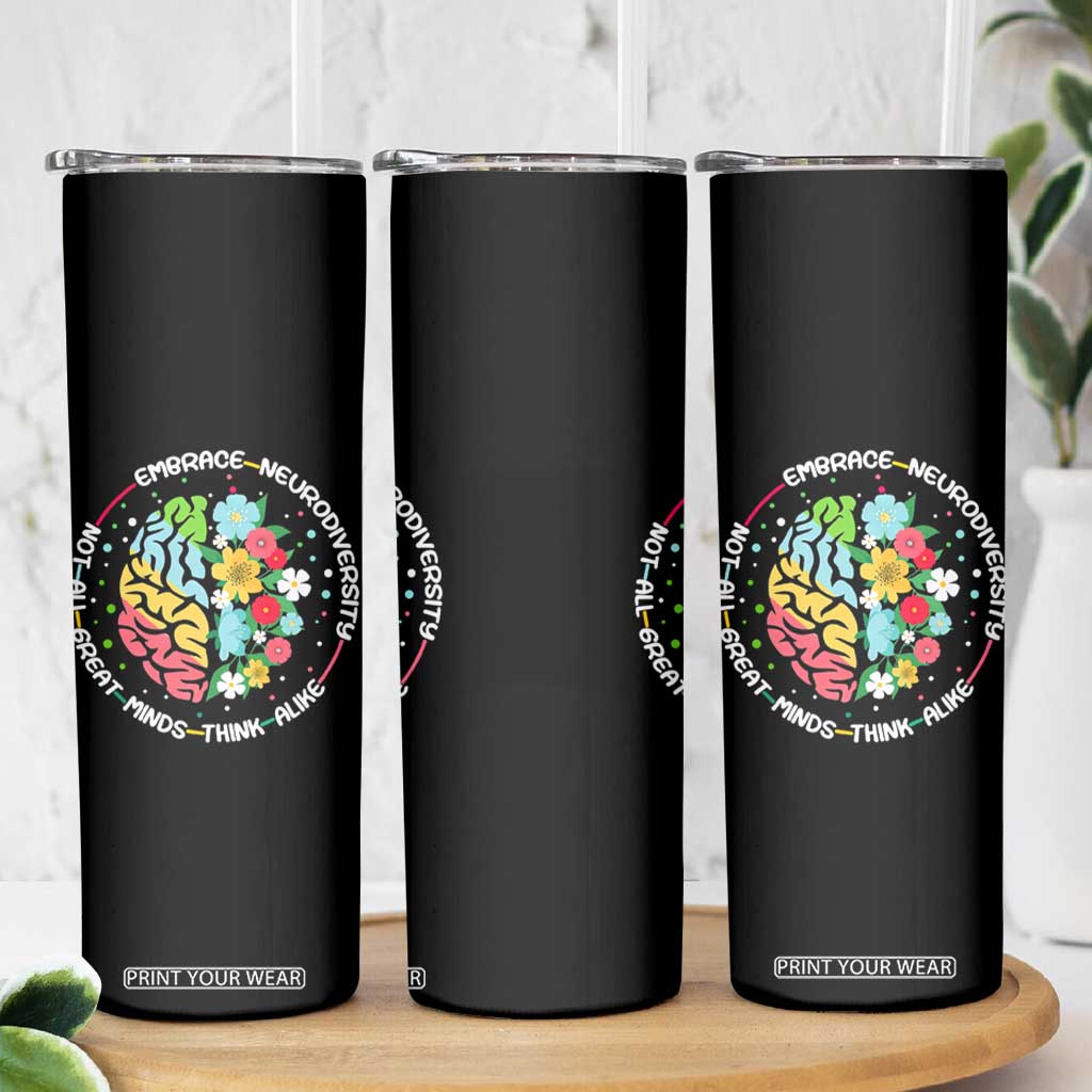 Embrace Neurodiversity Skinny Tumbler Neurodiverse Brain Autism Awareness ADHD Autistic TS02 Print Your Wear
