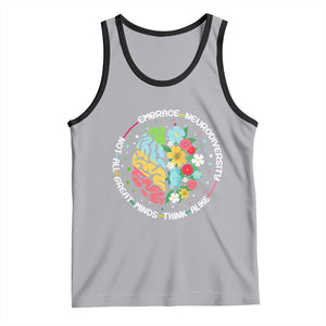Embrace Neurodiversity Tank Top Neurodiverse Brain Autism Awareness ADHD Autistic TS02 Athletic Heather Black Print Your Wear