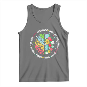 Embrace Neurodiversity Tank Top Neurodiverse Brain Autism Awareness ADHD Autistic TS02 Black Heather Print Your Wear