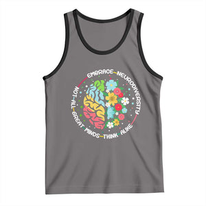 Embrace Neurodiversity Tank Top Neurodiverse Brain Autism Awareness ADHD Autistic TS02 Deep Heather Black Print Your Wear