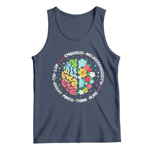 Embrace Neurodiversity Tank Top Neurodiverse Brain Autism Awareness ADHD Autistic TS02 Navy Print Your Wear