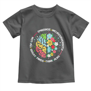 Embrace Neurodiversity Toddler T Shirt Neurodiverse Brain Autism Awareness ADHD Autistic TS02 Dark Heather Print Your Wear