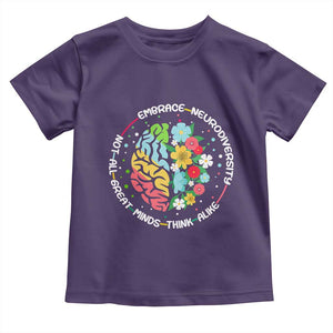 Embrace Neurodiversity Toddler T Shirt Neurodiverse Brain Autism Awareness ADHD Autistic TS02 Purple Print Your Wear