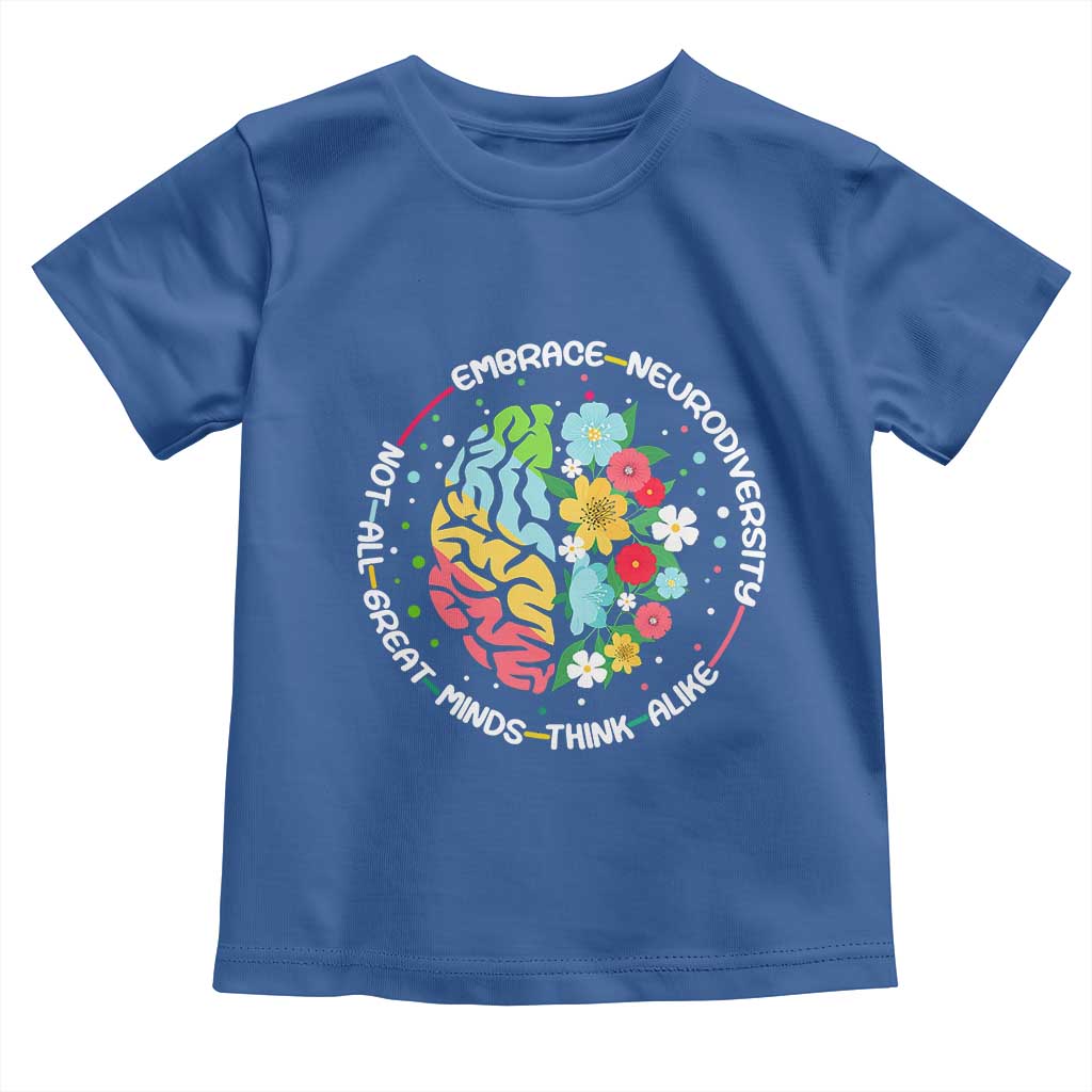 Embrace Neurodiversity Toddler T Shirt Neurodiverse Brain Autism Awareness ADHD Autistic TS02 Royal Blue Print Your Wear
