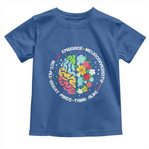 Embrace Neurodiversity Toddler T Shirt Neurodiverse Brain Autism Awareness ADHD Autistic TS02 Royal Blue Print Your Wear
