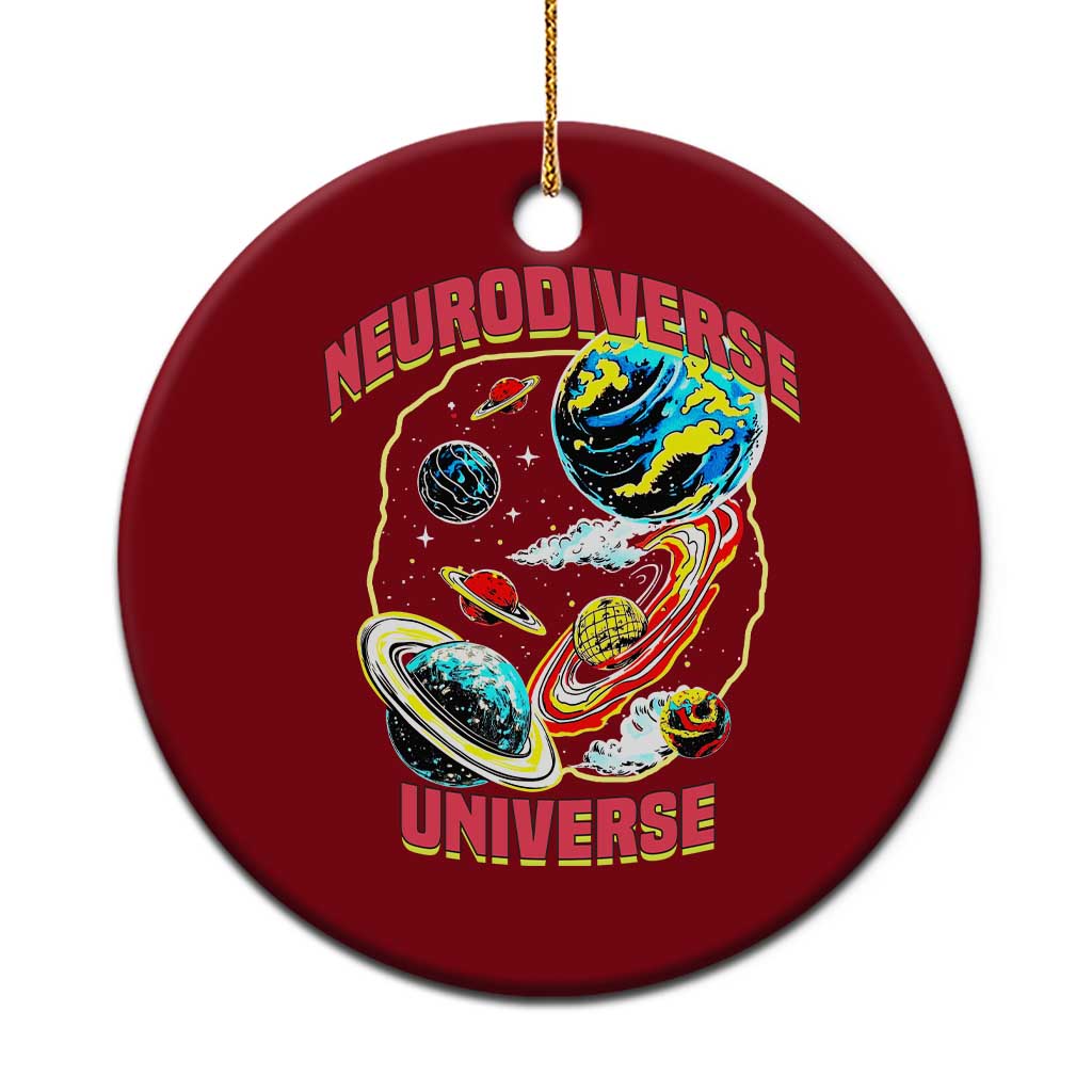Neurodiverse Universe Ceramic Ornament Neurodiversity Embrace ADHD Autism ASD TS02 1pc Red Print Your Wear