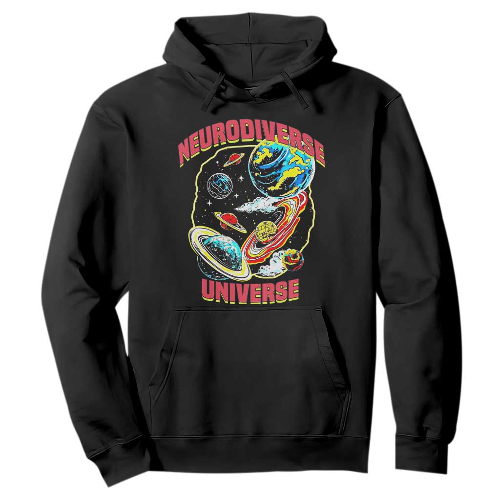 Neurodiverse Universe Hoodie Neurodiversity Embrace ADHD Autism ASD TS02 Black Print Your Wear