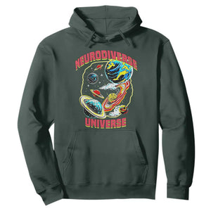 Neurodiverse Universe Hoodie Neurodiversity Embrace ADHD Autism ASD TS02 Dark Forest Green Print Your Wear