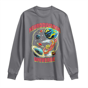 Neurodiverse Universe Long Sleeve Shirt Neurodiversity Embrace ADHD Autism ASD TS02 Charcoal Print Your Wear
