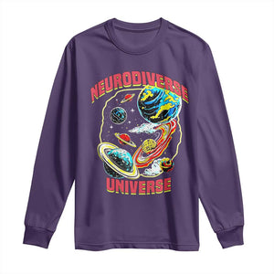Neurodiverse Universe Long Sleeve Shirt Neurodiversity Embrace ADHD Autism ASD TS02 Purple Print Your Wear