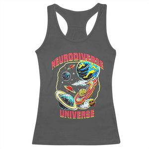 Neurodiverse Universe Racerback Tank Top Neurodiversity Embrace ADHD Autism ASD TS02 Dark Heather Print Your Wear