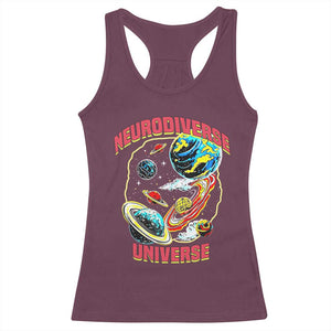 Neurodiverse Universe Racerback Tank Top Neurodiversity Embrace ADHD Autism ASD TS02 Maroon Print Your Wear