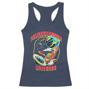 Neurodiverse Universe Racerback Tank Top Neurodiversity Embrace ADHD Autism ASD TS02 Navy Print Your Wear