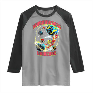 Neurodiverse Universe Raglan Shirt Neurodiversity Embrace ADHD Autism ASD TS02 Sport Gray Black Print Your Wear