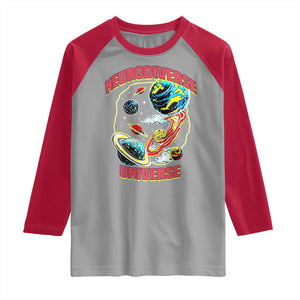 Neurodiverse Universe Raglan Shirt Neurodiversity Embrace ADHD Autism ASD TS02 Sport Gray Red Print Your Wear