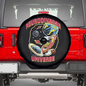 Neurodiverse Universe Spare Tire Cover Neurodiversity Embrace ADHD Autism ASD TS02 Black Print Your Wear