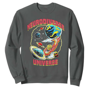 Neurodiverse Universe Sweatshirt Neurodiversity Embrace ADHD Autism ASD TS02 Dark Heather Print Your Wear