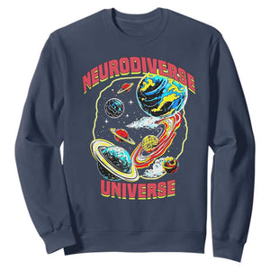 Neurodiverse Universe Sweatshirt Neurodiversity Embrace ADHD Autism ASD TS02 Navy Print Your Wear