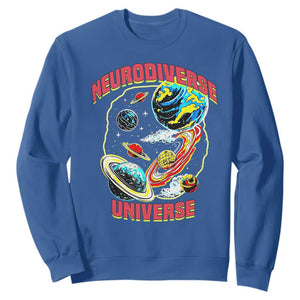 Neurodiverse Universe Sweatshirt Neurodiversity Embrace ADHD Autism ASD TS02 Royal Blue Print Your Wear