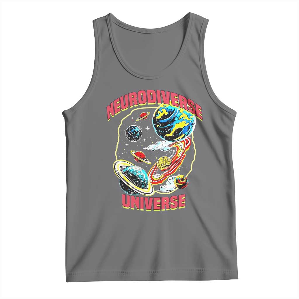 Neurodiverse Universe Tank Top Neurodiversity Embrace ADHD Autism ASD TS02 Black Heather Print Your Wear