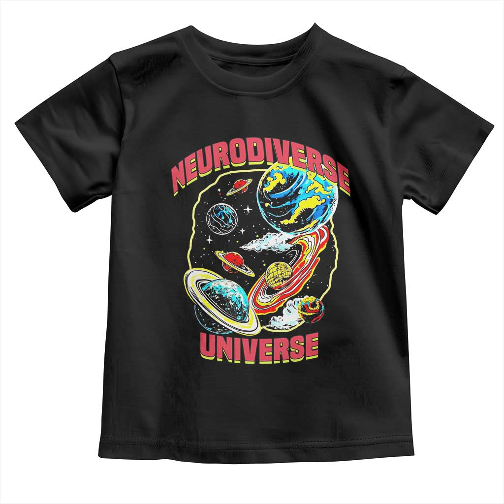 Neurodiverse Universe Toddler T Shirt Neurodiversity Embrace ADHD Autism ASD TS02 Black Print Your Wear