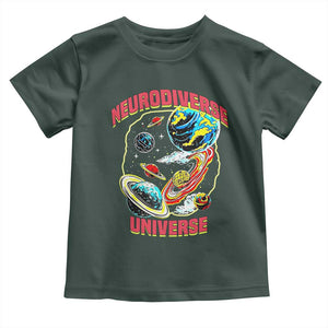 Neurodiverse Universe Toddler T Shirt Neurodiversity Embrace ADHD Autism ASD TS02 Dark Forest Green Print Your Wear