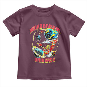 Neurodiverse Universe Toddler T Shirt Neurodiversity Embrace ADHD Autism ASD TS02 Maroon Print Your Wear