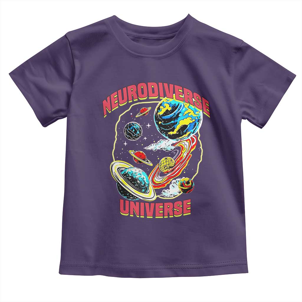 Neurodiverse Universe Toddler T Shirt Neurodiversity Embrace ADHD Autism ASD TS02 Purple Print Your Wear