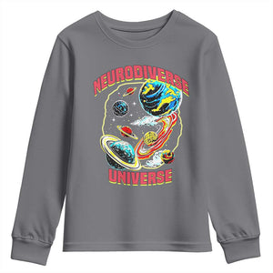 Neurodiverse Universe Youth Sweatshirt Neurodiversity Embrace ADHD Autism ASD TS02 Charcoal Print Your Wear