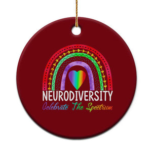 Neurodiversity Ceramic Ornament Autism Spectrum ASD ADHD Rainbow Boho TS02 1pc Red Print Your Wear